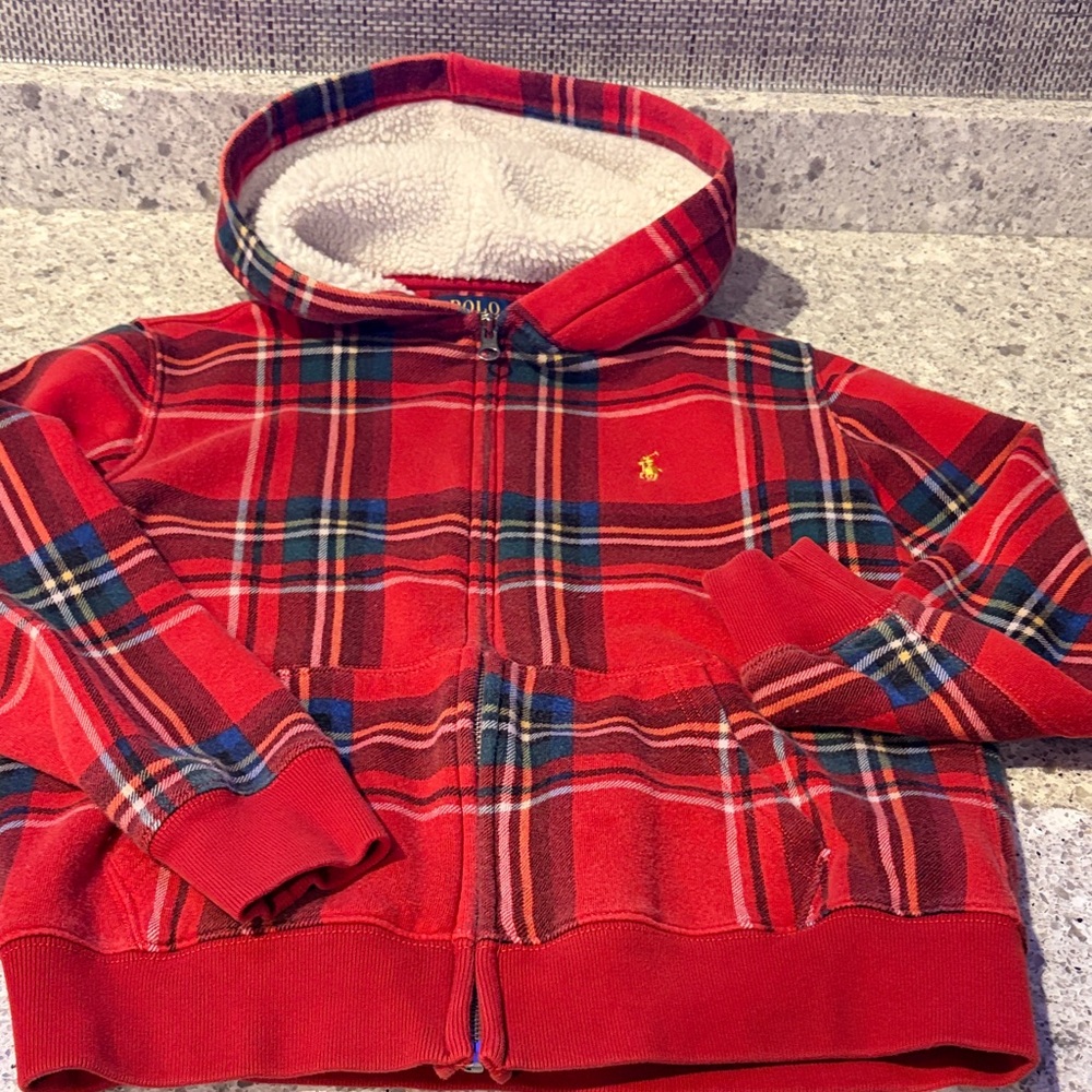 Polo Ralph Lauren Red Plaid Kids Hoodie